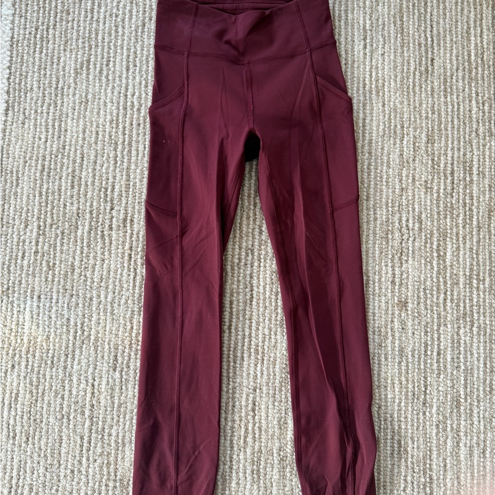 Lululemon Red Merlot Invigorate HR Leggings 25”